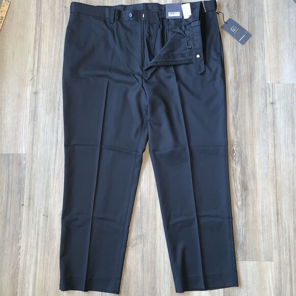 New NWT GS Gray Performance Flat Front Dress Pants Mens Plus Size 46x30 - Picture 4 of 13